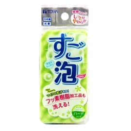 Towa Sangyo Kitchen Sponge Neo Hard Slim Sponge, Green, 2.4 x 1.4 x 4.7 inches (6 x 3.5 x 12 cm), Made in Japan, Antibacterial