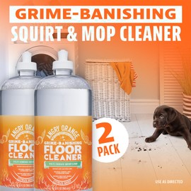 ANGRY ORANGE Spray and Go Floor Cleaner - Citrus Mint - 32 oz - Value 2 Pack