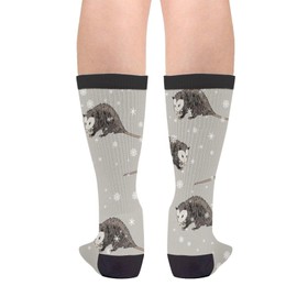 Winter Opossum Novelty Crew Socks Casual Crazy Funny Dress Socks For Women Men Teens Gift
