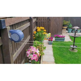 26 Meter Retractable Heavy Duty Washing Line Wall Mounted Double Clothes Extendable Line Drying Reel Adjustable Clothes Dryer Line Garden Outdoor or Indoor(Upgraded Version With Heavy weight) GREY