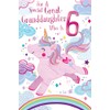 Great Granddaughter 6th Age 6 Today Unicorn Happy Birthday Card