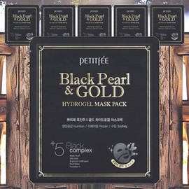 Petite Fe Eye Patch Dark Circle Eye Area Black Pearl Gold Hydrogel Mask Pack 6 packs 32g 5 packs / 쁘띠페 눈 패치 다크서클 눈가 피부 흑진주 골드 하이드로겔 마스크팩 6개 32g 5개입