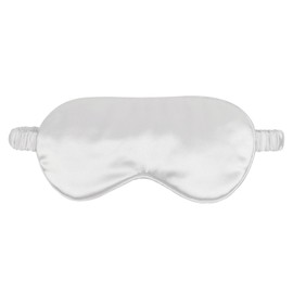 1 Pcs Silk Sleep Mask, Soft Eye Mask with Elastic Strap, Lightweight Blindfold for Men, Women, Travel, and Naps (White)