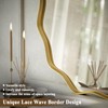 VooBang Gold Scalloped Circle Mirror, 30" Wavy Edge Round Wall