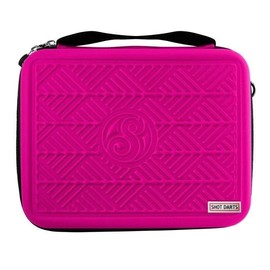 Shot! Darts Mega Tactical Dart Case (23X18 cm), Carrys 4 Sets of Darts, 6 Soft or Steel Tip Darts, Zipped Pockets, Handcrafted Professional Dart Set & Case Avail in Black, Blue, Red or Hot Pink