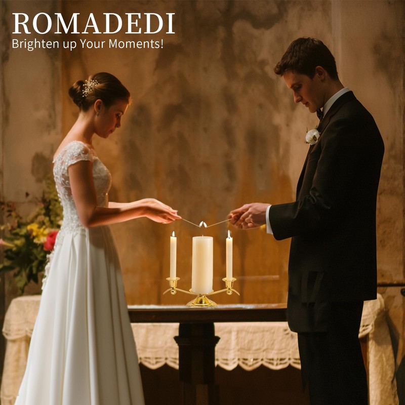 Unity Candle Holder for Wedding Ceremony Set - Romadedi 3