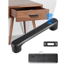 ZRD Smart Nightstand DIY Kit, Black Handle with Fingerprint Drawer Lock, Hidden Gun Safe Furniture for Nightstand, Dresser, Closet, Desk with Drawer
