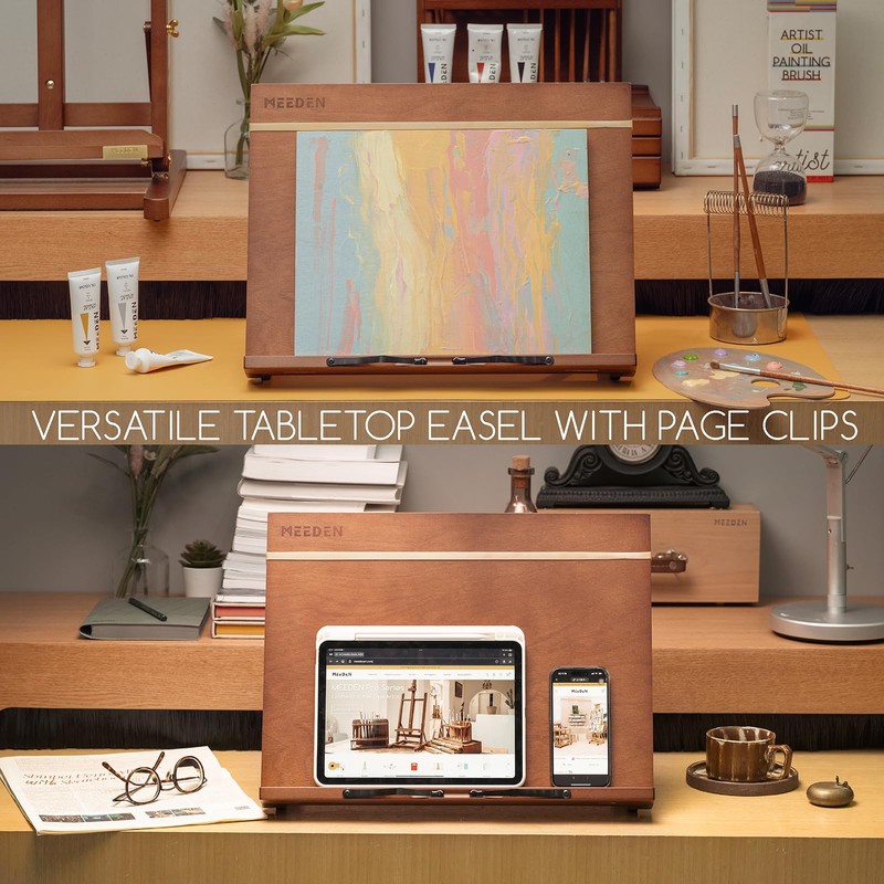 MEEDEN PRO A3 Tabletop Easel with Page Clips, 2 in
