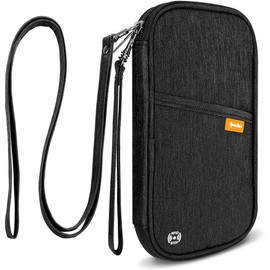 portafolios RFID para pasaporte familiar, impermeable, organizador de documentos de viaje, bolsa de embrague para tarjetas de crédito, para hombres y mujeres, negro, (Rfid Black), One_Size, Classic