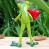 Dorlotou Frog Figurines Frog Statue Lady Frog Holding a Cocktail