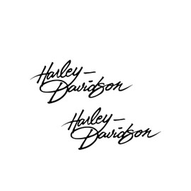 Motorcycle hd Cursive Letters Vinyl Decal #2 Piece Moto HD Club 7.87"x3.14" (Black)