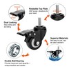 2" Stem Caster Wheels with Safety Dual Locking 600Lbs Heavy