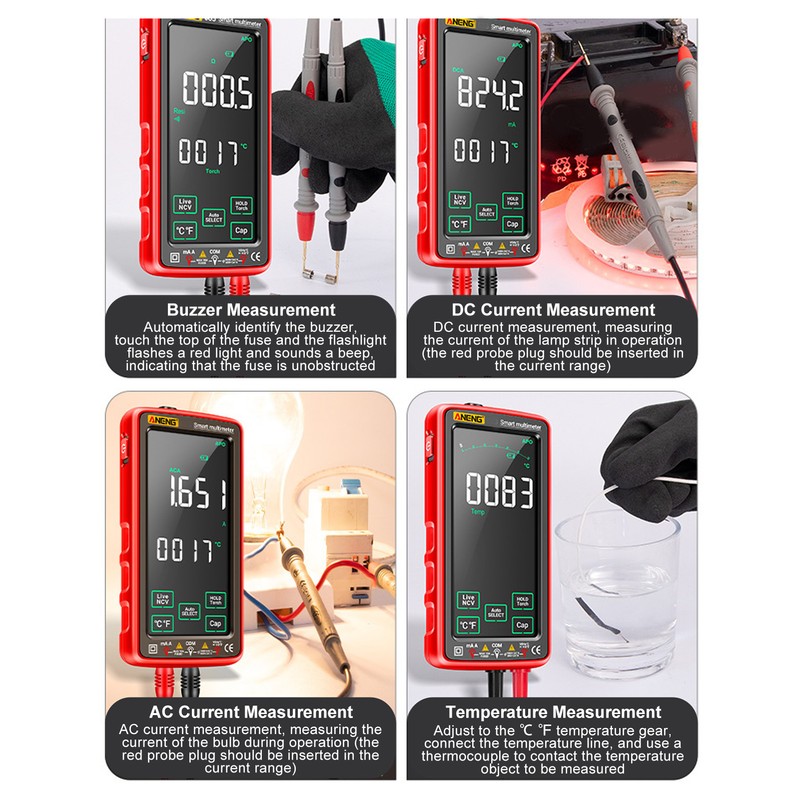 Digital Full Screen Multimeter VA LCD Auto Range Resistance Voltage