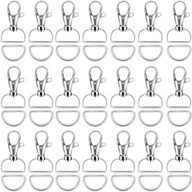 60Pcs Swivel Snap Hooks and D Rings, Metal Hooks Keychain Hooks for Lanyard Key Rings Crafting