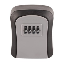 LiebeWH Wall Mounted Key Storage Lock Box, 4 Digit Combination, Grey, Aluminum Alloy, Waterproof, 5 Keys Capacity