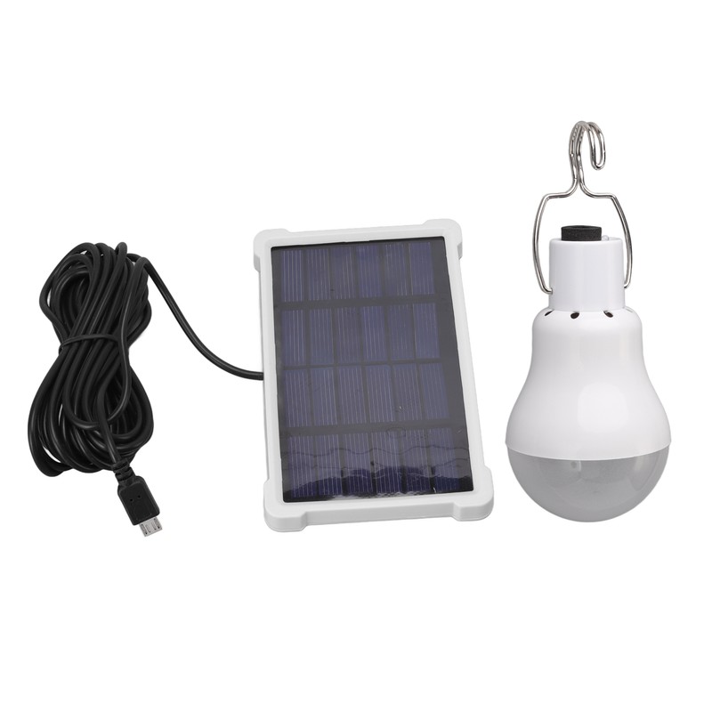 LED Solar Bulb Light Portable ABS and PC 150LM White