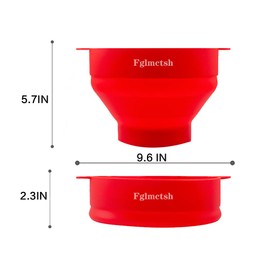Fglmctsh The Original Microwave Popcorn Popper, Silicone Popcorn Maker Collapsible Bowl BPA -Free, Hot Air Popcorn Maker, No Oil Required，Red an Blue