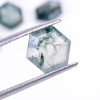 4pcs, 8x8x4mm Natural Moss Agate Hexagon-Step Cut Gemstone Wholesale Lot,