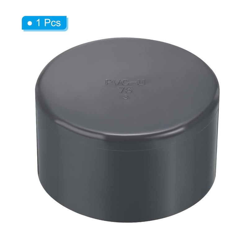 PATIKIL 75mm UPVC Pipe End Cap Fitting, Furniture Grade Plug