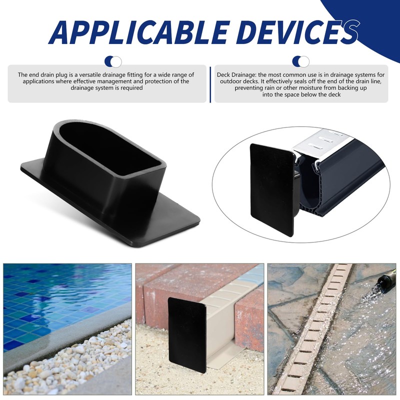 DEP Universal End Plug Replacement for Stegmeier Frontier Deck Drain,