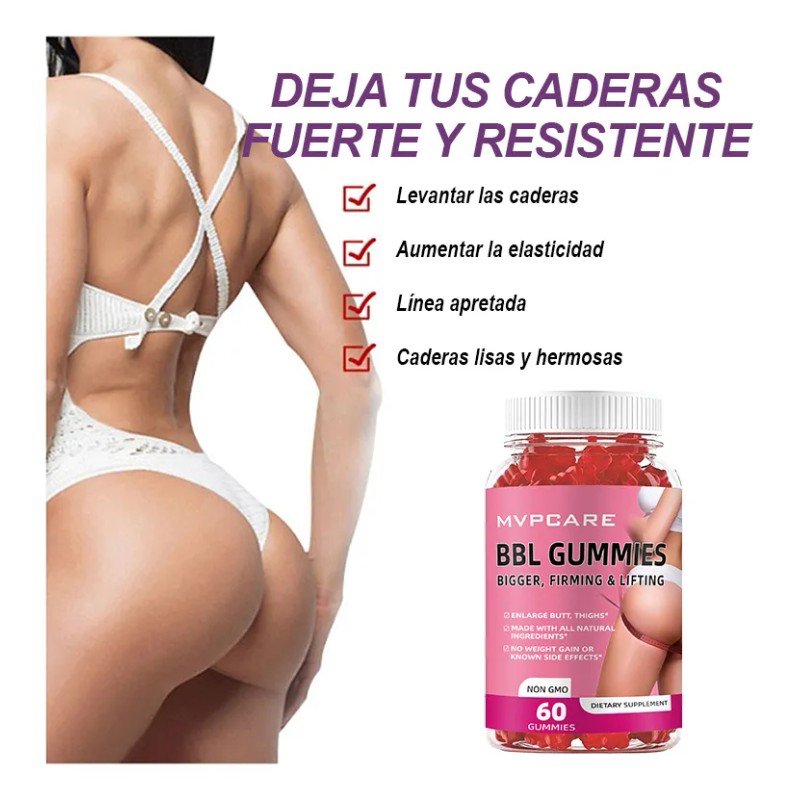 Mvpcare Bbl Gomitas Frenogreco Aguaje Crece Nalgas Pompis Comprobado Sin