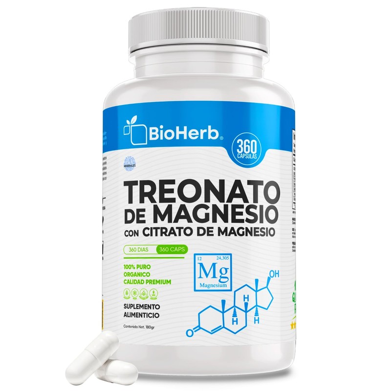 BioHerb L-Treonato de Magnesio Citrato de Magnesio Al 12 Mag