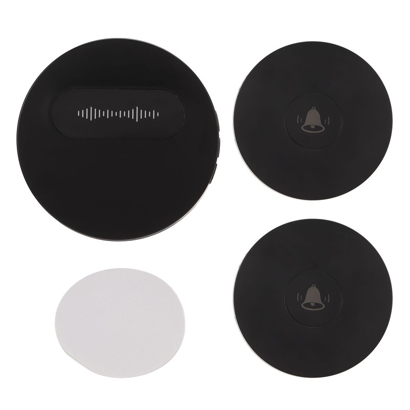 Black Wireless Doorbell Self Powered Waterproof Door Bell with 58