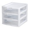 Sterilite 3 Drawer Clear Mini Storage Unit Stackable Organizer for