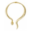 Dtup Collar Exótico Choker Serpiente Dorada Realista Acero