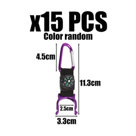 COACOM 15-Piece Water Bottle Buckle, Caravan with Compass, Creative Bottle Buckle for Metal Drinks, Practical and Mini, Suitable for Camping and Hiking