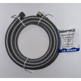 LSP 10 Pack LSP AquaFlo MightyFlex SS Ice Maker Connector 1/4”x1/4, 60 or 72" Length - 72 inch