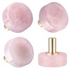 KYEYGWO 4 Pieces Rose Quartz Round Crystal Furniture Knobs with