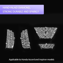 2022 Accord Bling Car Accessories Car Rear Logo Emblem Sticker Shiny Crystal Sticker Interior Accessories Compatible with Accord Accessories 10th Civic Sedan 2022 2021 2020 2019 2018