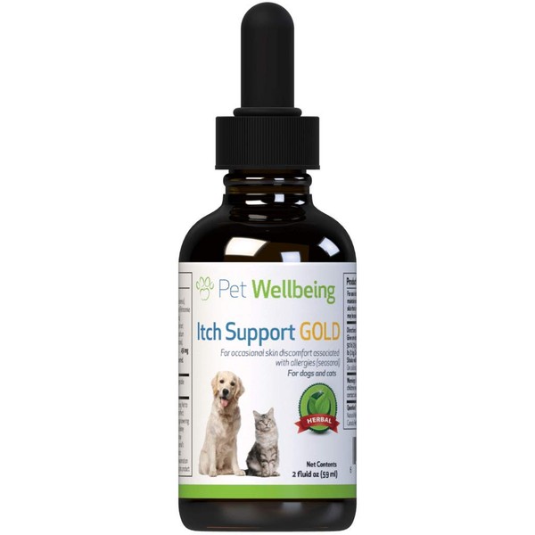 Pet Wellbeing - Itch Support Gold for Dogs - Natural Support for Itchy Skin Due to Allergies in Canines - 2 oz (59ml)