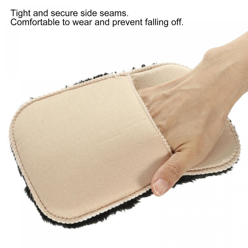 sourcing map Shoe Cleaning Gloves for Leather Boots Black Pack