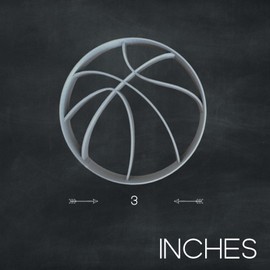 Moose Goods Basketball Cookie Cutter 3" Inch - Sports Cookie Cutters Shapes & Stamp, Basketball Cookie Cutter for DIY Baking Supplies