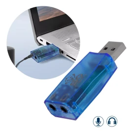 Slim Company Tarjeta De Sonido Usb Audio 5.1 Canales Pc Laptop Digital 3d Color Azul