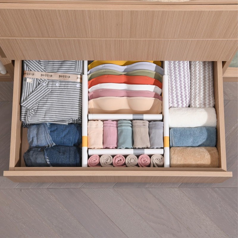 Hsthe Sea 2Pcs Adjustable Drawer Dividers Organizer, Expandable Draw Dividers