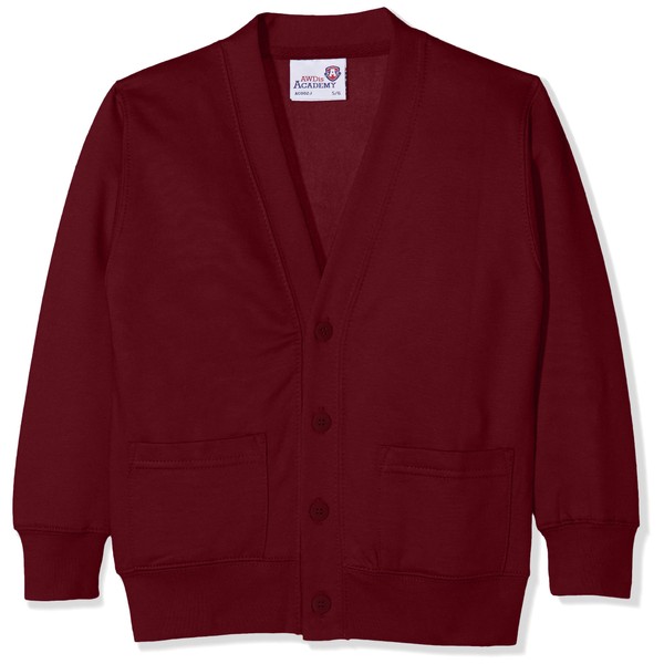AWDis Boy's Kids Academy Cardigan School Top, Red (Academy Burgundy),