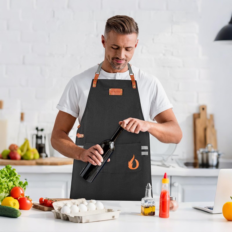 onlyfire Chef Apron for Women and Men, Canvas Kitchen Apron