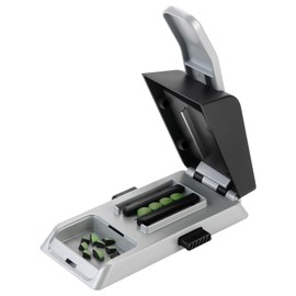 2025Auto Centering Pill Cutter Device, Pill Splitter Made of Aviation Aluminum Alloy with 402 Stainless Blade, Anti Cut Design,Ergonomic Operation Control,Designed in The USA (Silver)