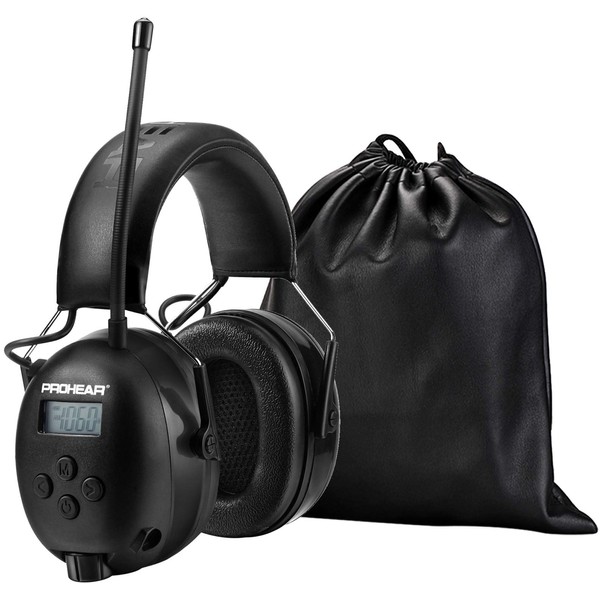 PROHEAR 033 Upgraded Bluetooth Ear Defenders with Radio, Rechargeable BT Wireless Noise Reduction, FM/AM Hearing Protection Headset with Hands-Free Calling, Ideal for Garden Working, Lawn Mowing