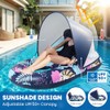 Inflatable Pool Floats with UPF50+ Canopy-Removable-120° Adjustable, Large Pool Beach