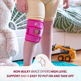 KARM Rodillera de Soporte Ajustable para Niños - Artritis, Ejercicio Deportivo, Desgarre de Meniscos. Rodillera Estabilizadora con Rótula Abierta para Niños Y Niñas
