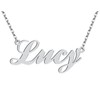 Dancing Wolf Silver Lucy Name Necklace Initial Charm Nameplate Necklaces