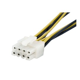 StarTech EPS48ADAP Cable Adaptador de Fuente de Poder Alimentación CPU Interno 4 Pines a 8 Pines EPS con LP4, Hembra a Macho, 15 cm, Negro