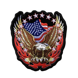 niumanery American Eagle Army Badge Punk Rock Bike Patch Large Embroidery Biker Patch Motorcycle Clothes Patch