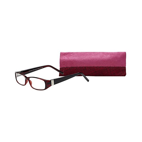 Select-A-Vision Women's Victoria Klein 7021 Pink Rectangular Reading Glasses, 27 mm + 1.5