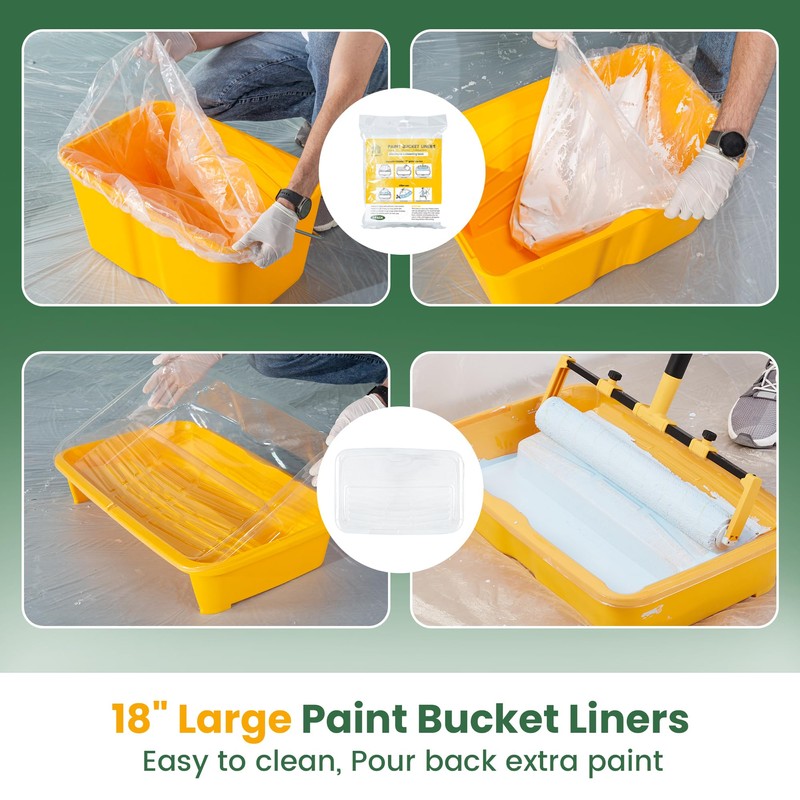 VOOMEY 13PC 18 Inch Paint Roller Kit,18"Paint Bucket and Paint