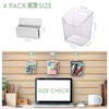 Clear Slatwall Bins, Large 4 Pack Slat Wall Accessories Cups